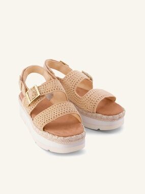 TOMS Giana Flatform Sandal (Almond Crochet)